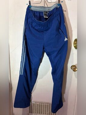 adidas Men’s Royal Blue Track Joggers with Light Blue Stripes